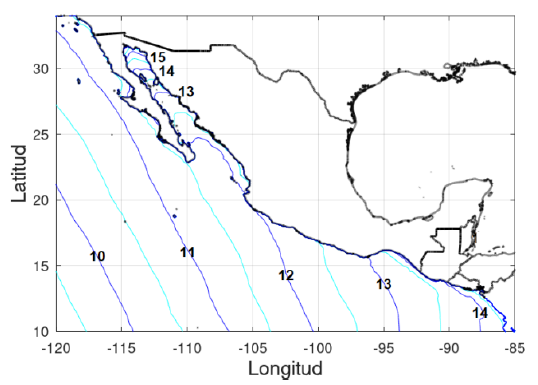 Fig. 8.-Stimated time graph of the Tsunami arrival